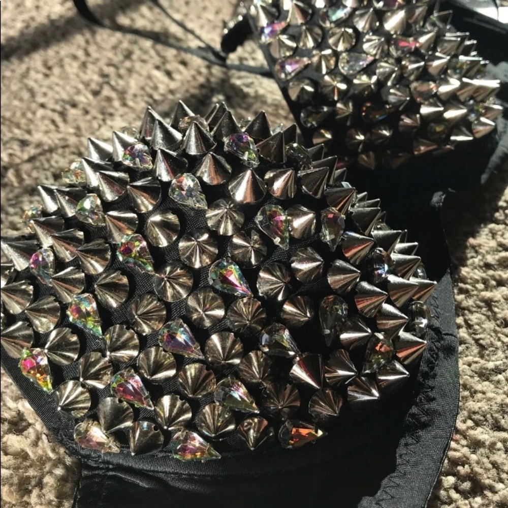 Cute spiked rave bra